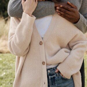 Jenni Kayne Cashmere Cocoon Cardigan, Oatmeal Size Medium 100% Cashmere